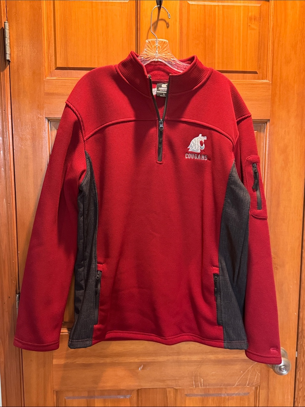 WA State Cougars Colosseum WSU Red Quarter-Zip Pullover Jacket Men’s Size Large